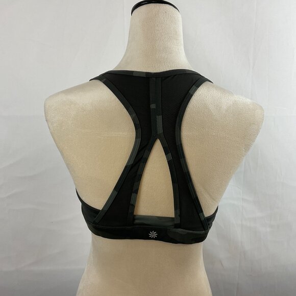 Athleta Contender Sports Bra L Olive Green Camo - Picture 7 of 10